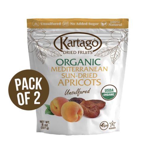 Organic mediterranean Sun-dried Apricots 8 oz (227g)